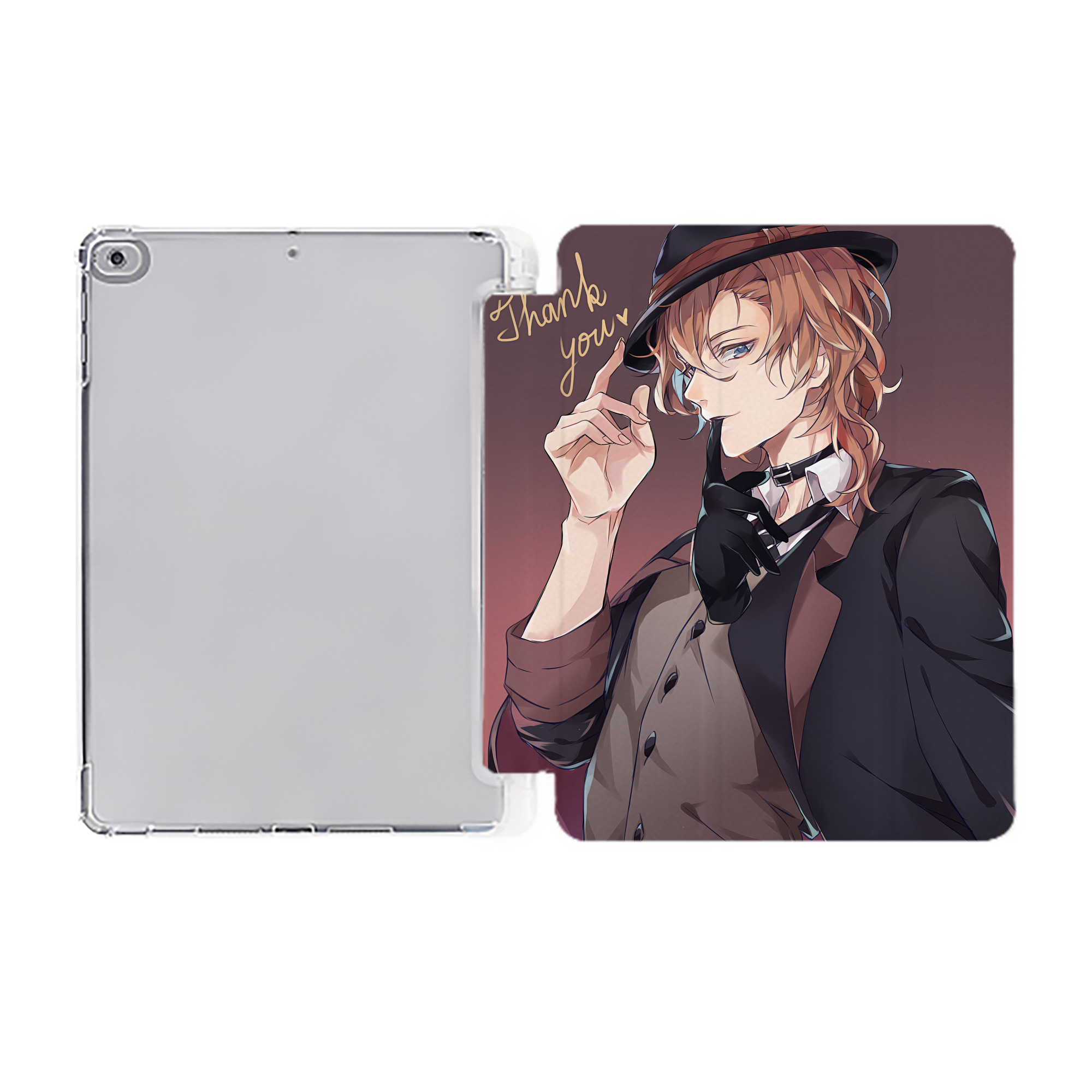 （画像用） 文豪ストレイドッグス Bungo Stray Dogs IPad ケース ペン収納付き 三つ折りスタンド PUレザー×シリコン 対応機種9.5/10.5/10.9インチ